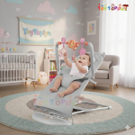 Baby Rocker Chair with Toy Bar – Soft Comfort Bouncer for Infants - Image 3