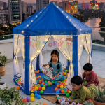 Diamond Castle Tent House with 50 Balls & Fairy Lights - Image 3